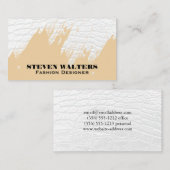 wit krokodillenleer | geborstelde structuur visitekaartje (Voorkant / Achterkant)