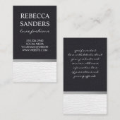 wit krokodillenleer | zwart leder visitekaartje (Voorkant / Achterkant)