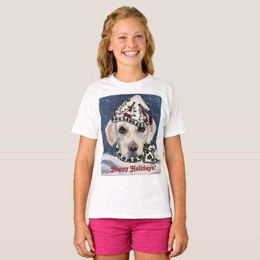 WIT LABRADOR RETRIEVER T-SHIRT (Voorkant volledig)