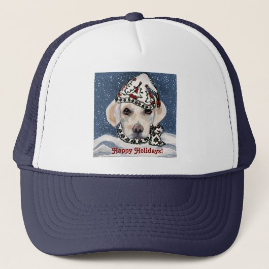 WIT LABRADOR RETRIEVER TRUCKER PET (Voorkant)