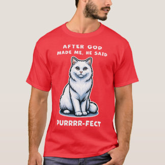 Wit Lang Haar kat grappig grafisch tshirt van kat