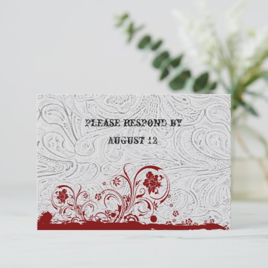 Wit leder en RSVP met enveloppen (Staand voorkant)