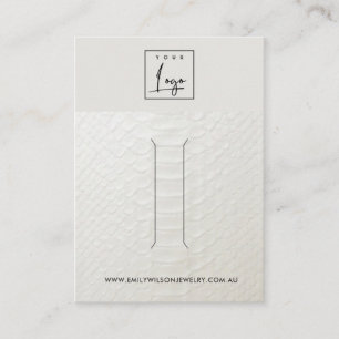 WIT-LEDER TEXTURE HAIR CLIP DISPLAY-KAART VISITEKAARTJE