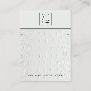 WIT-LEDER TEXTURE KETTING BRACELET WEERGEVEN VISITEKAARTJE