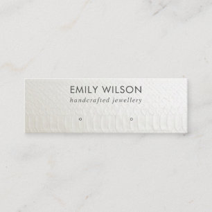 WIT-LEDER TEXTURE STUD EARRING DISPLAY-KAART MINI VISITEKAARTJE