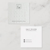 WIT-LEDER TEXTURE STUD EARRING DISPLAY-KAART VIERKANTE VISITEKAARTJE (Voorkant / Achterkant)