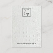 WIT-LEDER TEXTURE STUD EARRING DISPLAY-KAART VISITEKAARTJE (Voorkant)