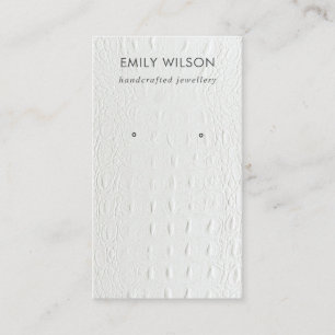 WIT-LEDER TEXTURE STUD EARRING DISPLAY-KAART VISITEKAARTJE