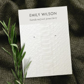 WIT-LEDER TEXTURE STUD EARRING DISPLAY-KAART VISITEKAARTJE