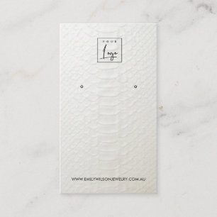 WIT-LEDER TEXTURE STUD EARRING DISPLAY-KAART VISITEKAARTJE