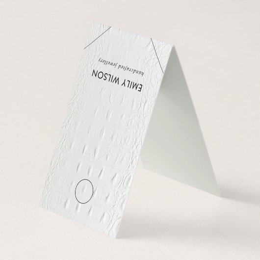 Wit lederen textuur Verhangend Ketting beeldscherm Visitekaartjes (Achterkant)