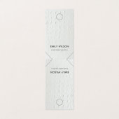 Wit lederen textuur Verhangend Ketting beeldscherm Visitekaartjes (Buitenkant ongevouwen)