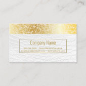 Wit leer | Goud textuurpatroon Visitekaartje (Achterkant)