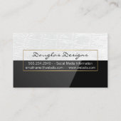 Wit leer | Zwart hoogglans Visitekaartje (Achterkant)