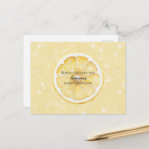 Wit Leven Geeft Je Citroenen Quote Glitter Briefkaart