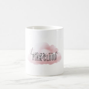Wit leven op een roze wolk koffiemok