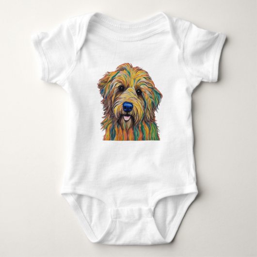 Wit lichaam pak, puppy print romper (Voorkant)