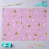 Wit Licht Goud Roze Glitter Polka Dots Kerstmis Tissuepapier (Craft)