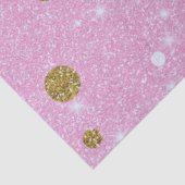 Wit Licht Goud Roze Glitter Polka Dots Kerstmis Tissuepapier (Detail)