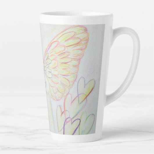 Wit Licht Guardian Angel Custom Latte Mok Cup (Rechts)