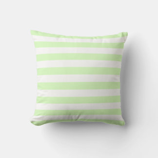 Wit & Lichtgroen Pastel Lijnpatroon Kussen