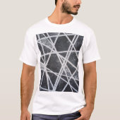 Wit Lijnen zwart en wit abstract T-shirt (Voorkant)