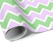 Wit, Lila en Groen Chevron Verpakkingsdocument Cadeaupapier (Rol Hoek)