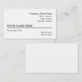 Wit Linnen Visitekaartje (Voorkant / Achterkant)