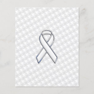 Wit lint bewustzijns appliqué op houndstooth flyer