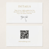Wit | Lint Wedding Details QR Enclosure Kaart (Voorkant /achterkant)