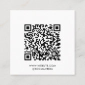 Wit | LOGO | QR-code Vierkante Visitekaartje (Achterkant)