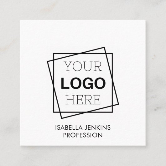 Wit | LOGO | QR-code Vierkante Visitekaartje (Voorkant)