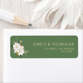 wit magnolia floral green address label (Insitu)