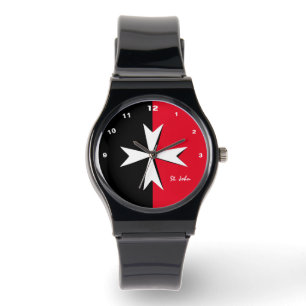 Wit Maltees Kruis, Malta vlag mode / ridders Horloge