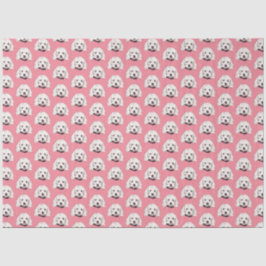 Wit Maltees Pooch Girly Pink Tissue Paper Tissuepapier