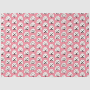 Wit Maltees Pooch Girly Pink Tissue Paper Tissuepapier