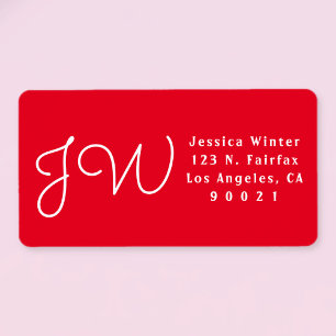 Wit Manuscript op het Monogrammed Adres van de Ter Etiket