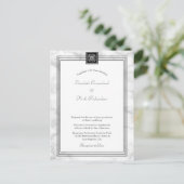 Wit Marmer alles in één Uitnodiging RSVP l Website (Staand voorkant)