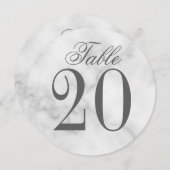 Wit Marmer Bruiloft Cirkel Tafelnummer (Voorkant / Achterkant)