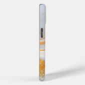 Wit marmer chic goud glitters monogram Case-Mate iPhone case (Achterkant / Rechts)