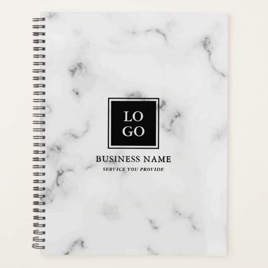 Wit Marmer Custom Logo Professioneel Planner (Voorkant)