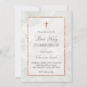 wit marmer Eerste Heilige Communie Kaart