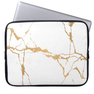 Wit Marmer Elegant  Laptop Sleeve