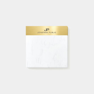 Wit Marmer En Goud Elegante Eenvoudige Sjabloon Post-it® Notes