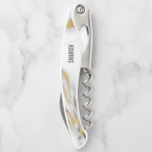 Wit marmer en goud kurkentrekker (Achterkant)