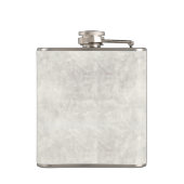 Wit marmer en gouden olifant Elegant Monogrammed Heupfles (Achterkant)