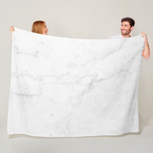 Wit Marmer Fleece Deken