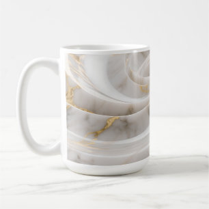 Wit Marmer Goud Wervelpatroon Koffiemok