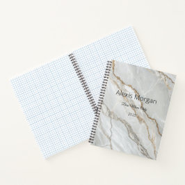 Wit Marmer Gouden Notitieboek