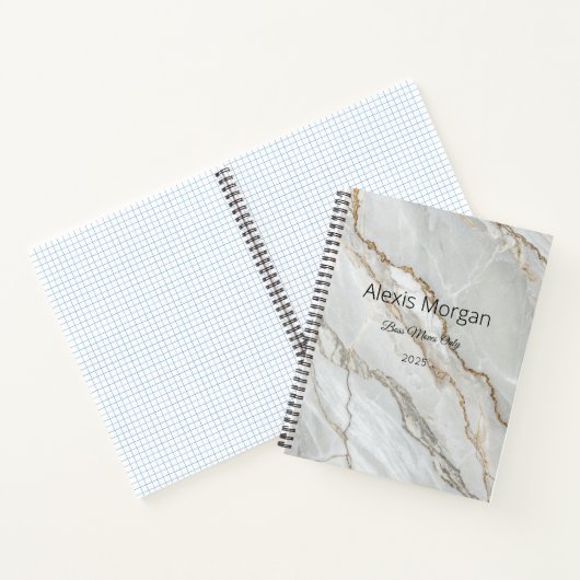 Wit Marmer Gouden Notitieboek (Binnen)